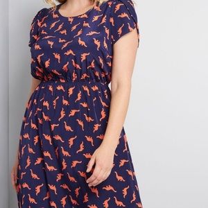 ModCloth Dinosaur Skater Dress
